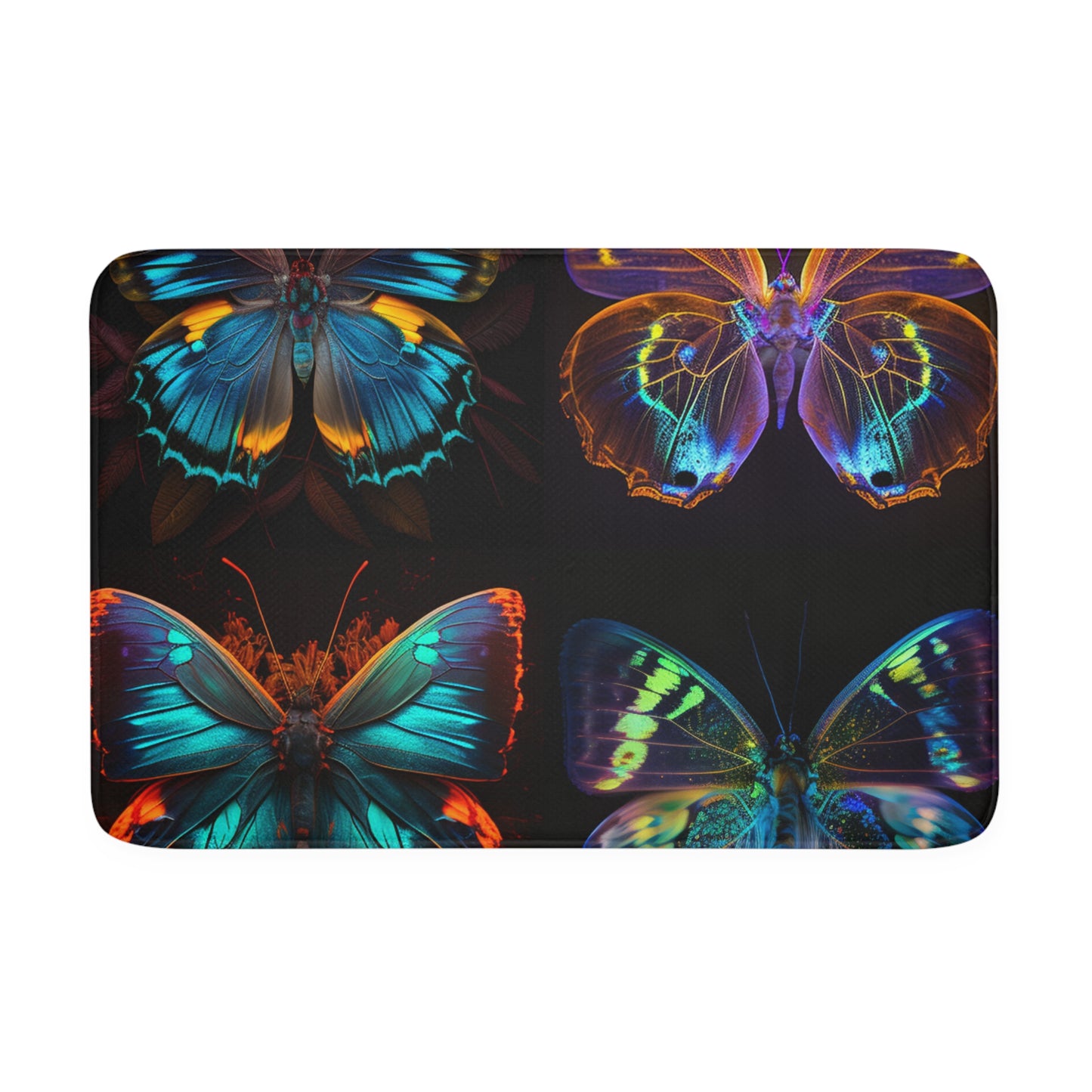 Memory Foam Bath Mat Neon Butterfly Flair 5