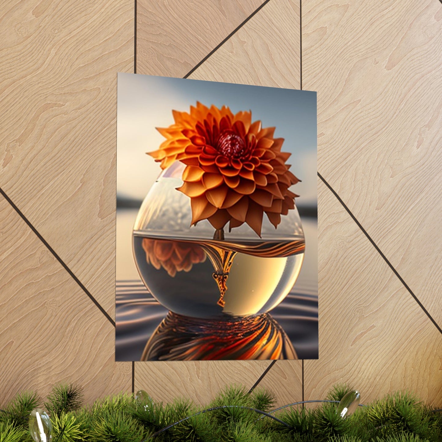 Premium Matte Vertical Posters Dahlia Orange 1