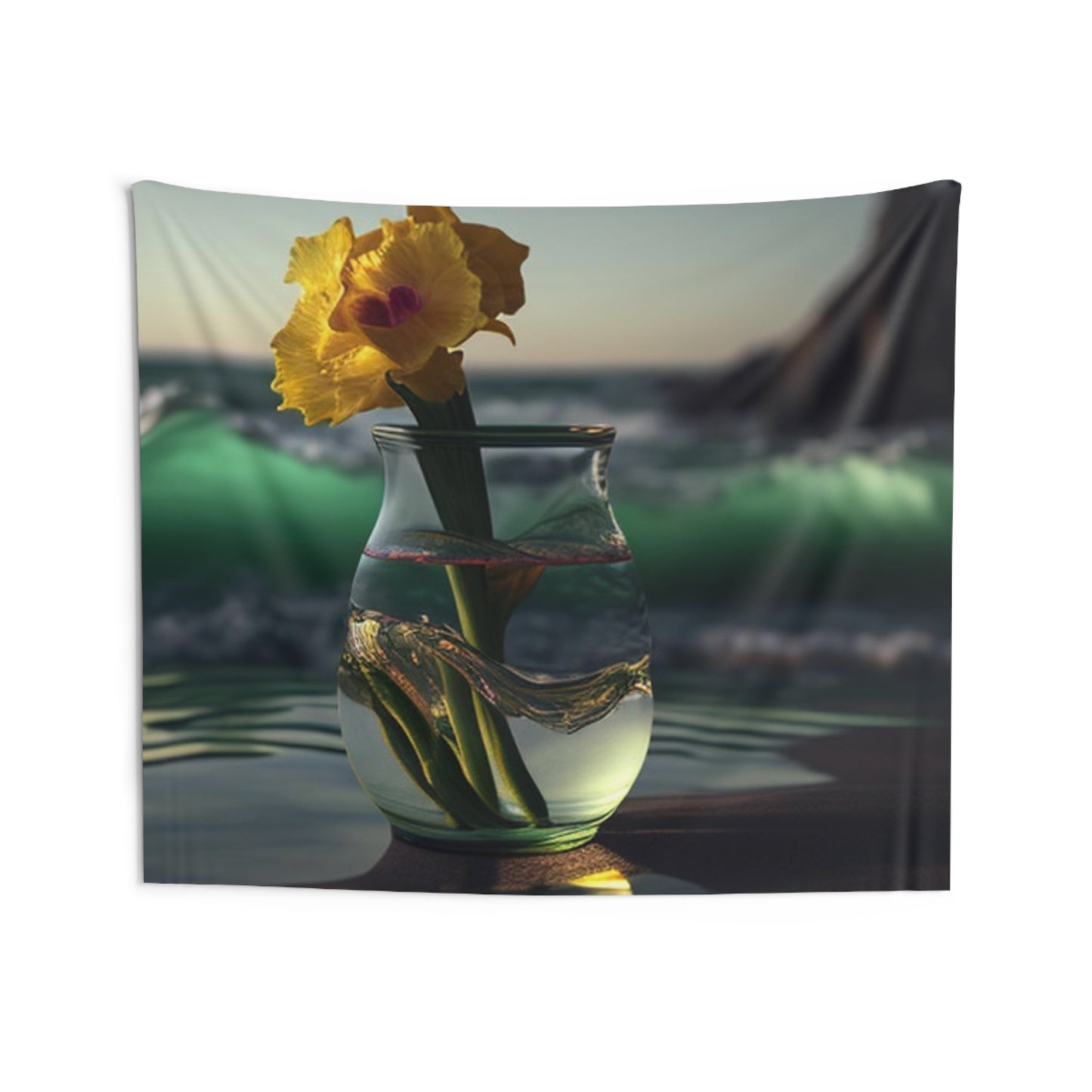 Indoor Wall Tapestries Yellow Gladiolus glass 1