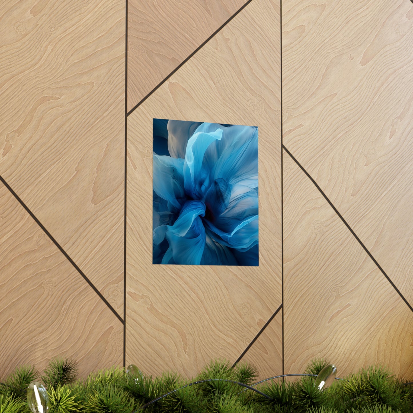 Premium Matte Vertical Posters Blue Tluip Abstract 2