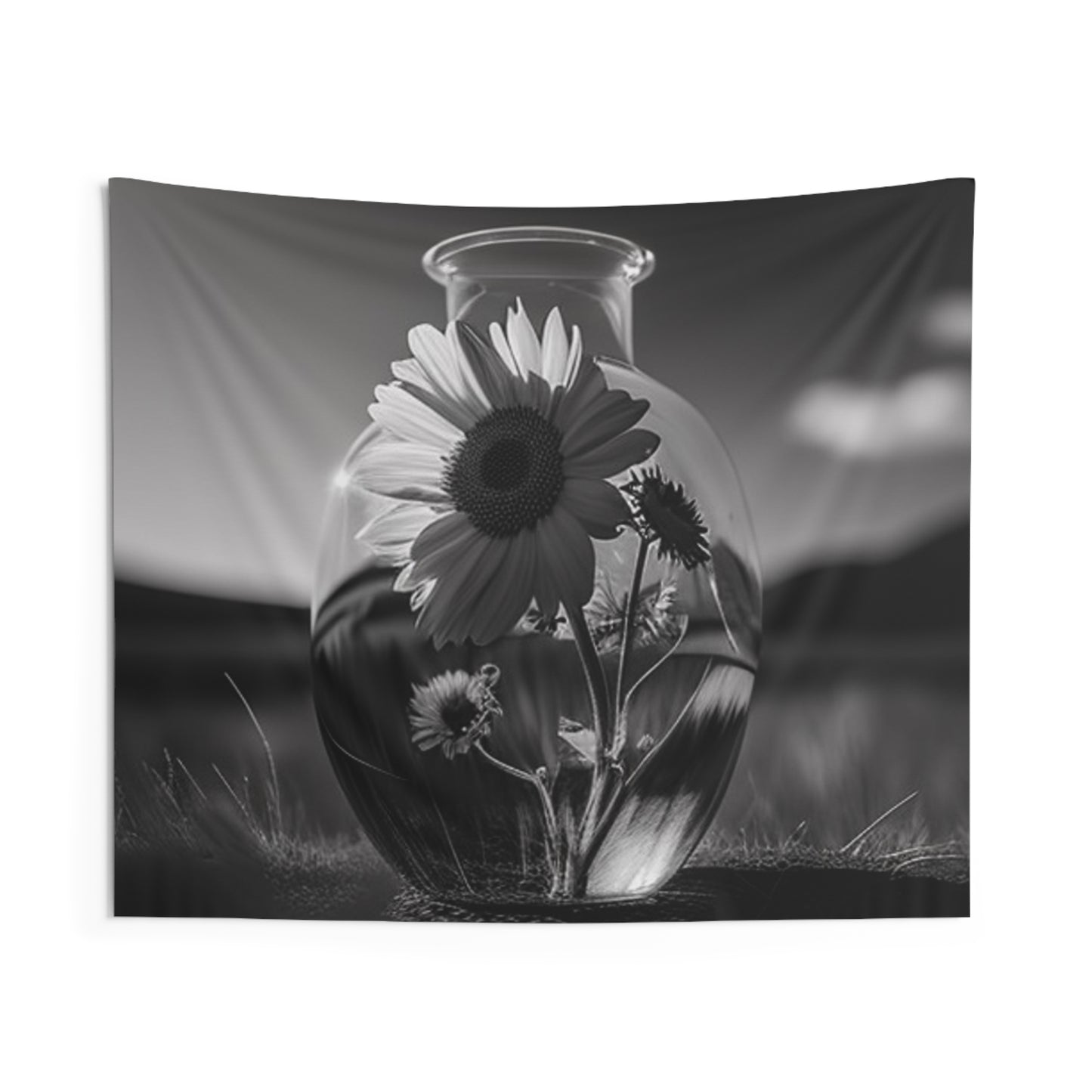 Indoor Wall Tapestries Yellw Sunflower in a vase 4