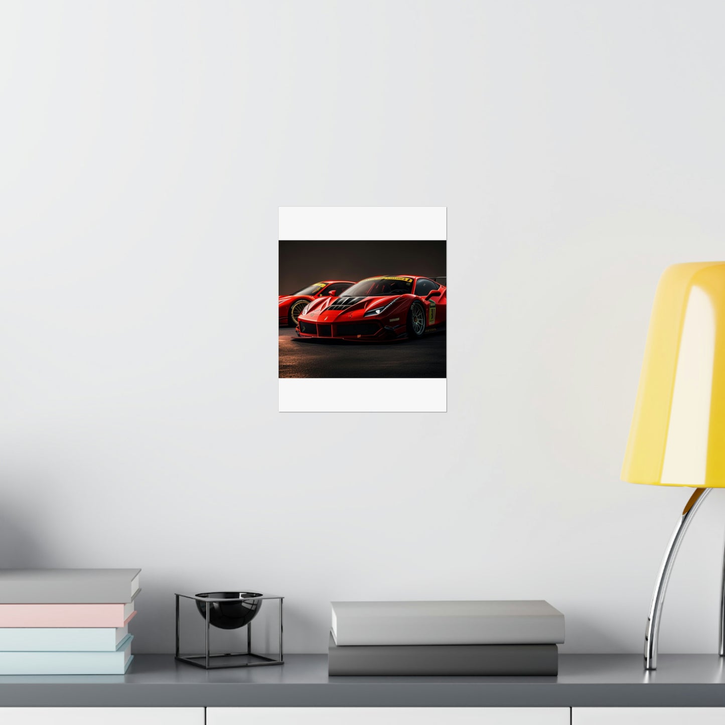 Premium Matte Vertical Posters Ferrari Red 4