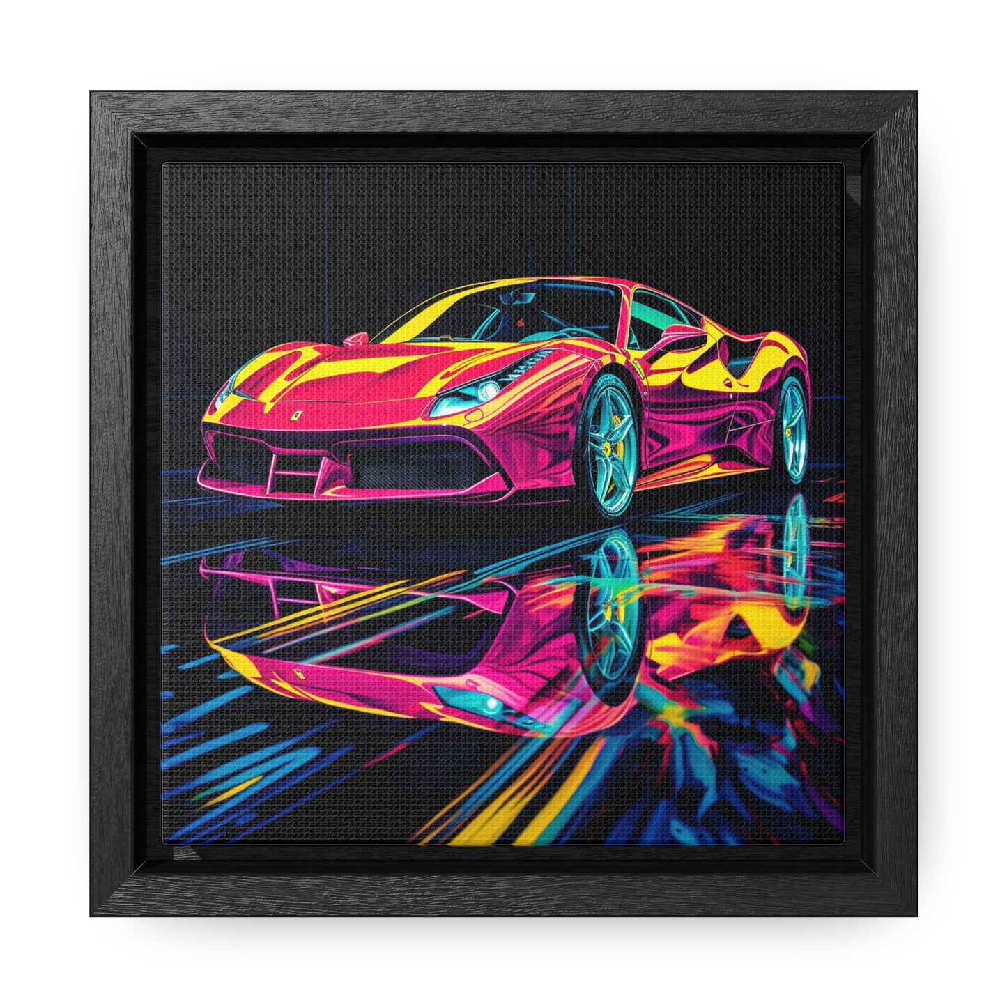 Gallery Canvas Wraps, Square Frame Pink Ferrari Macro 1