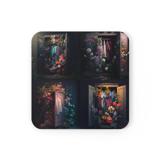 Cork Back Coaster A Wardrobe Surrounded by Flowers 5