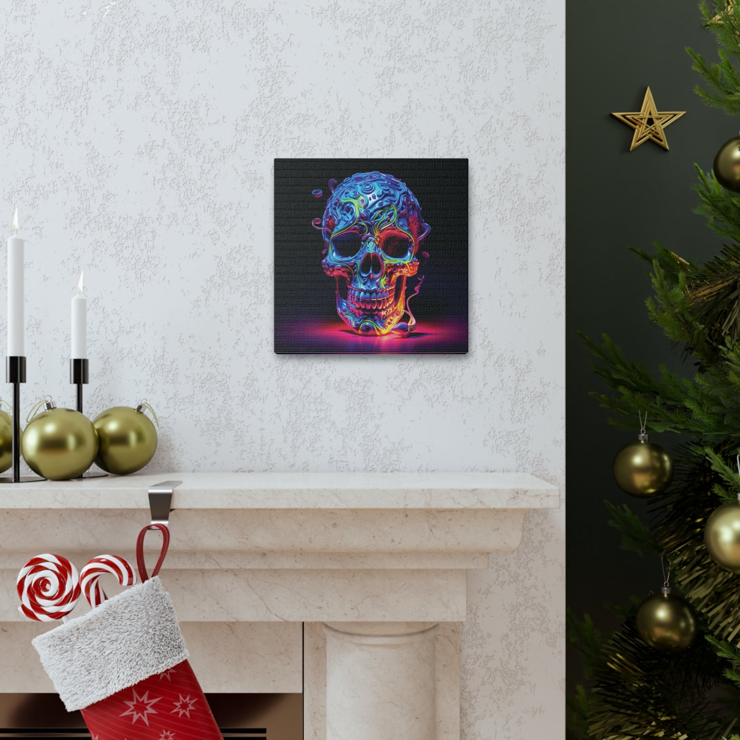 Canvas Gallery Wraps Macro Skull Color 3