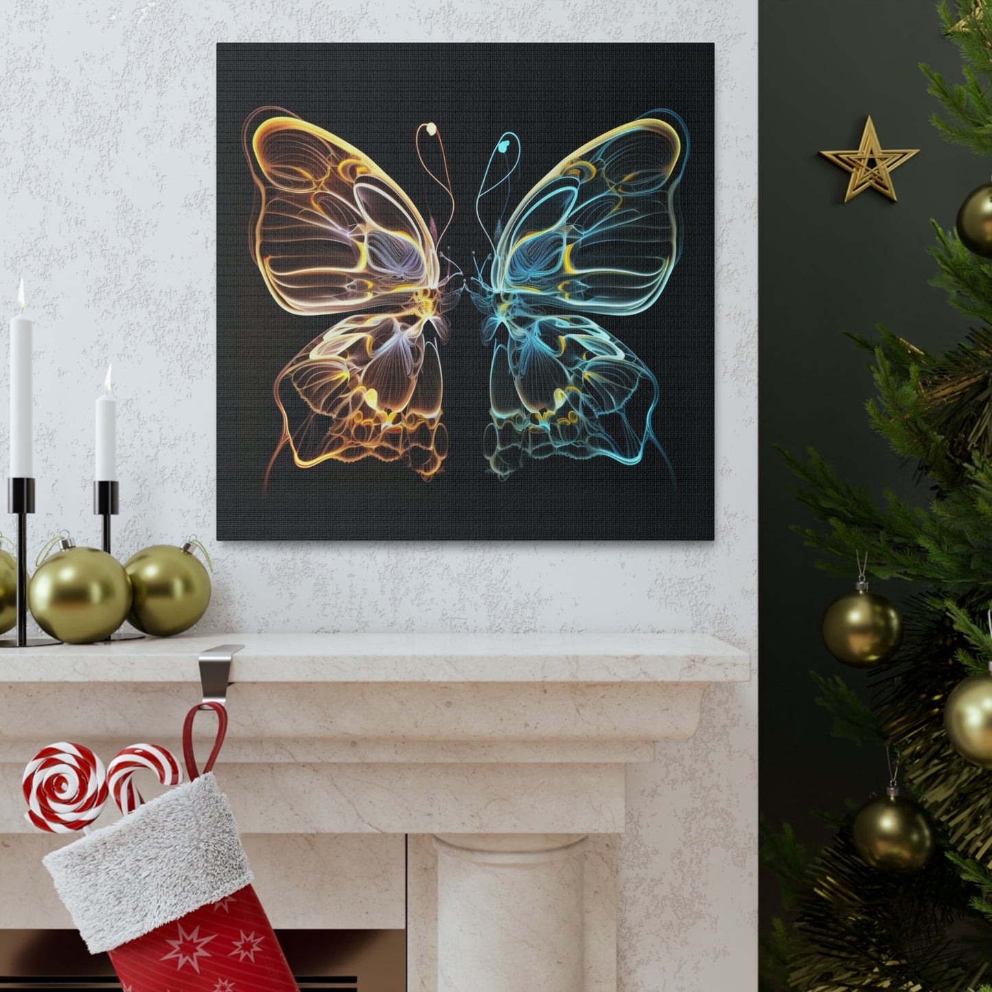 Canvas Gallery Wraps Neon Glo Butterfly 3