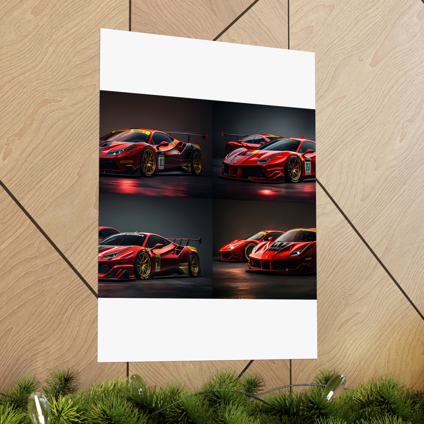 Premium Matte Vertical Posters Ferrari Red 5