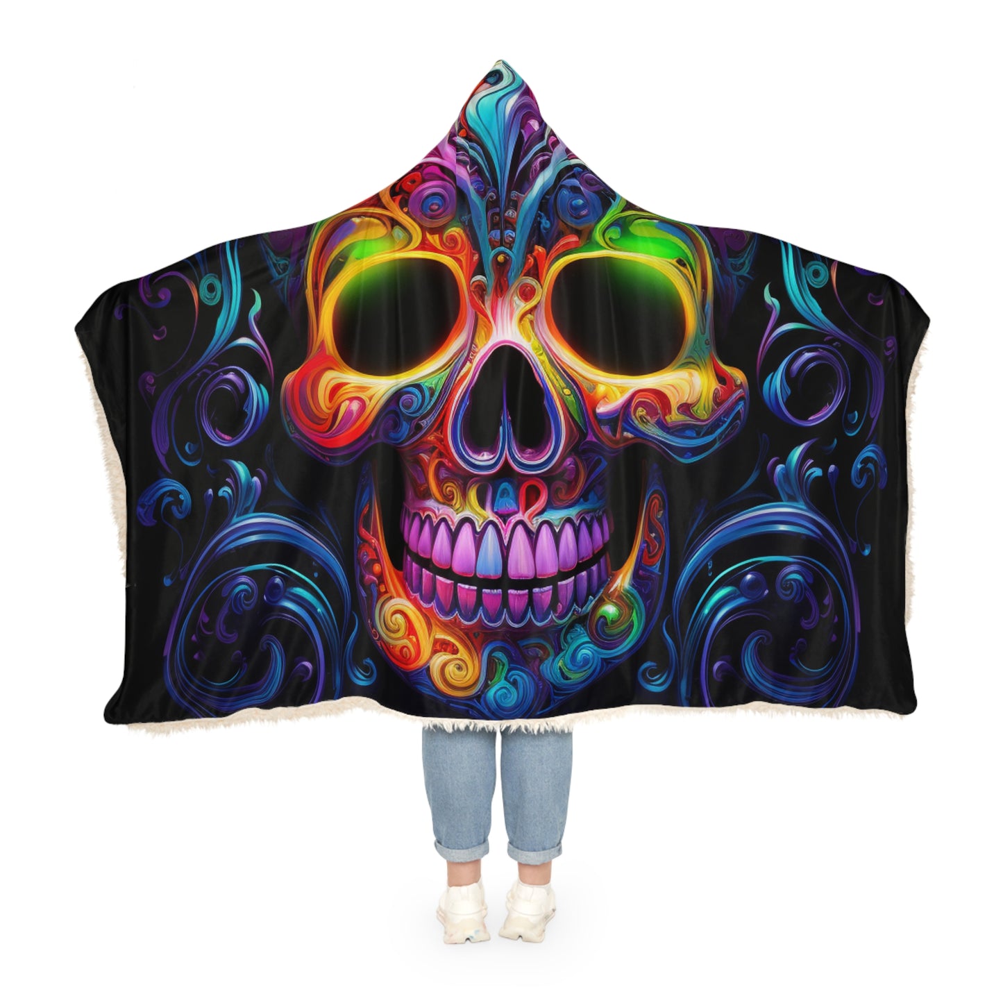 Snuggle Hooded Blanket Macro Skull Color 2