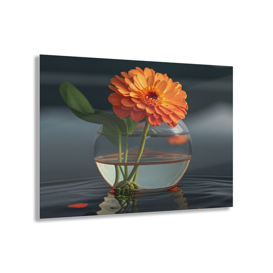 Acrylic Prints Orange Zinnia 2