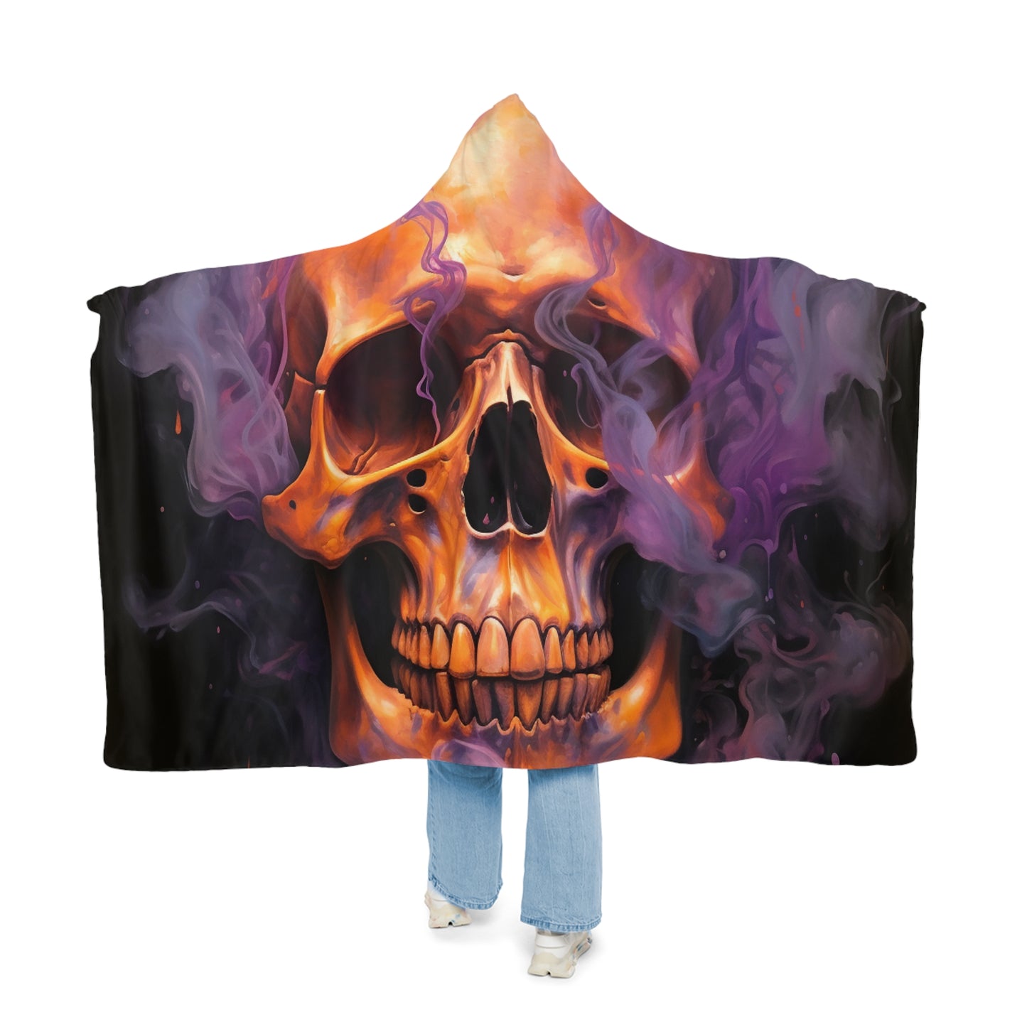 Snuggle Hooded Blanket Skull Flames 4