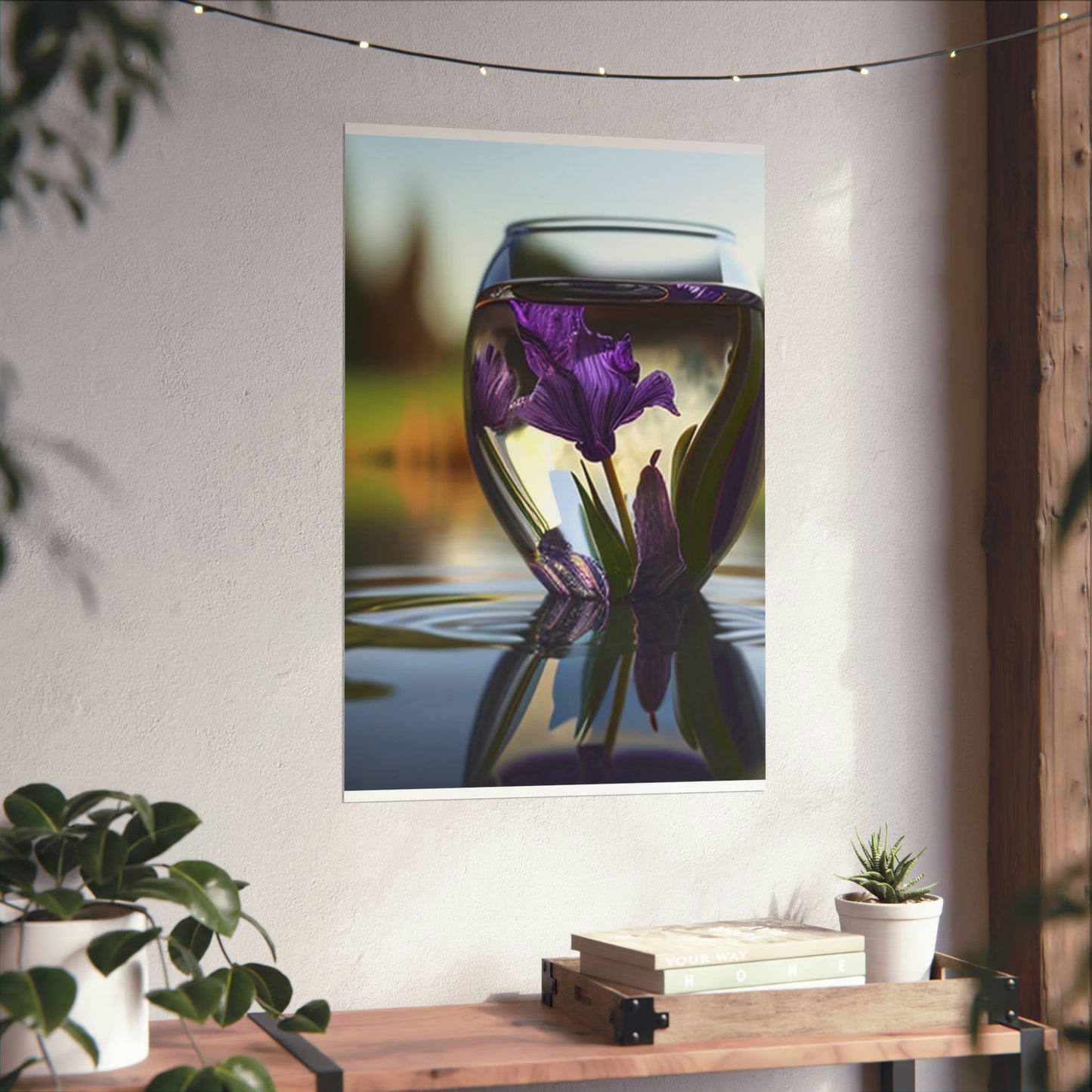 Premium Matte Vertical Posters Purple Iris in a vase 3