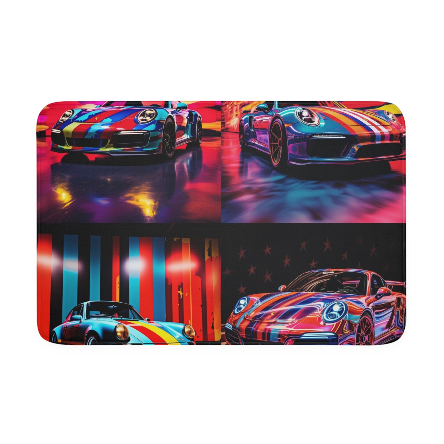 Memory Foam Bath Mat Macro American Flag Porsche 5