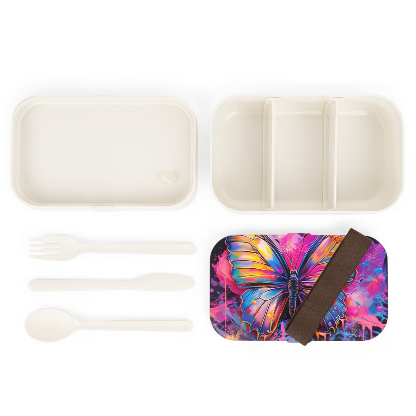 Bento Lunch Box Pink Butterfly Flair 3