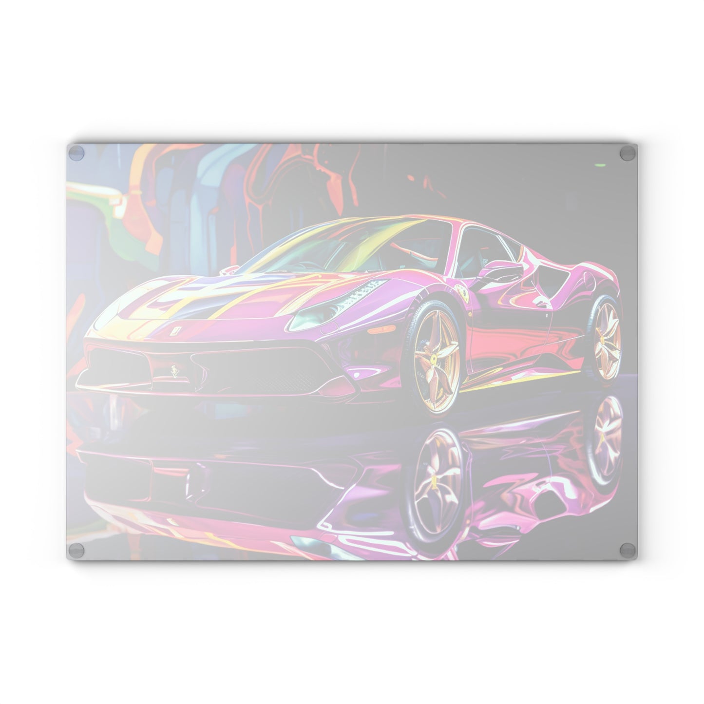 Glass Cutting Board Pink Macro Ferrari 2