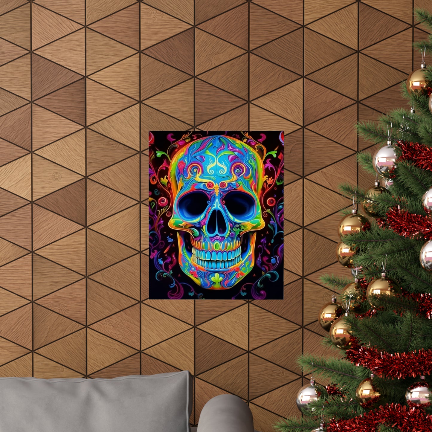 Premium Matte Vertical Posters Macro Skull Color 4