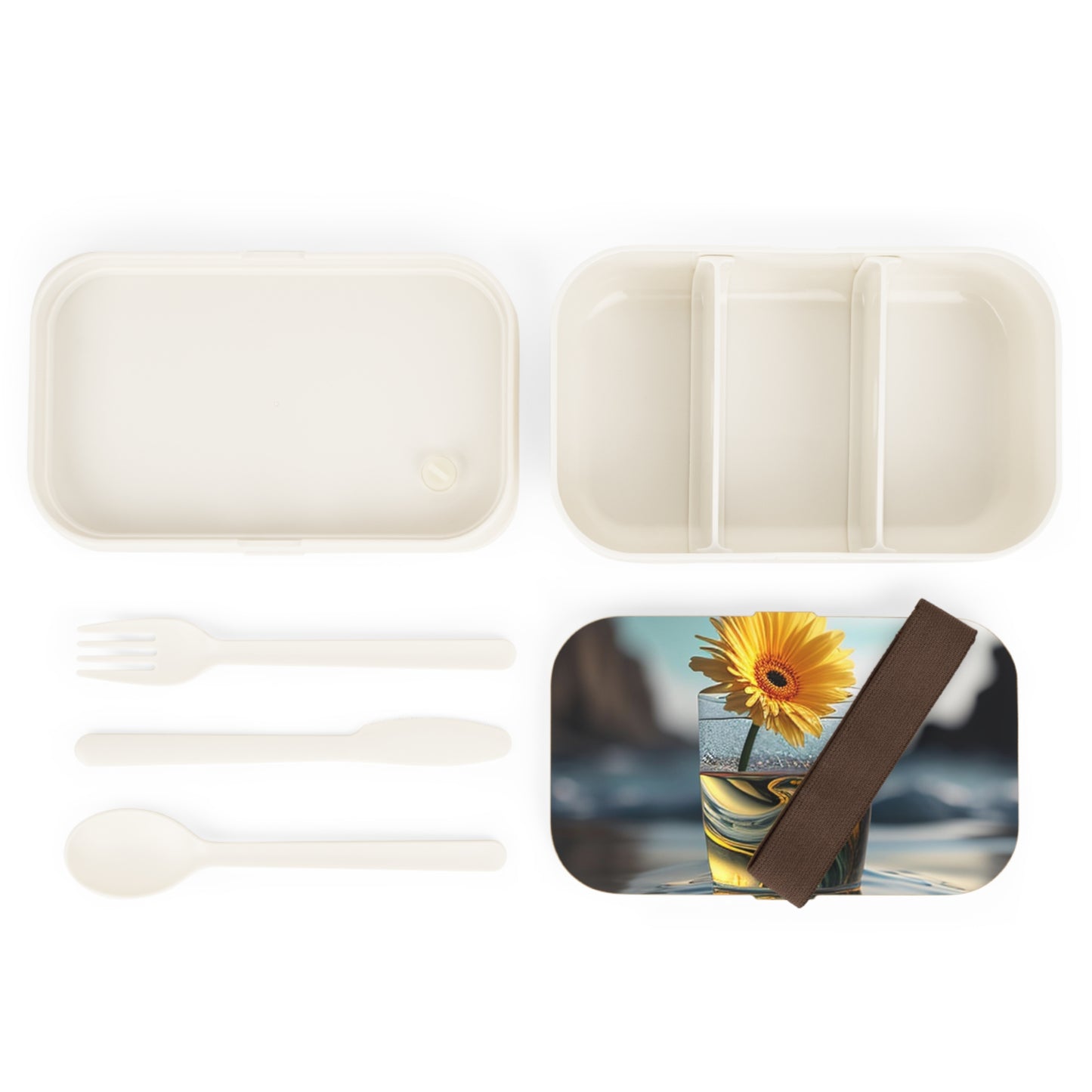 Bento Lunch Box yello Gerbera glass 2