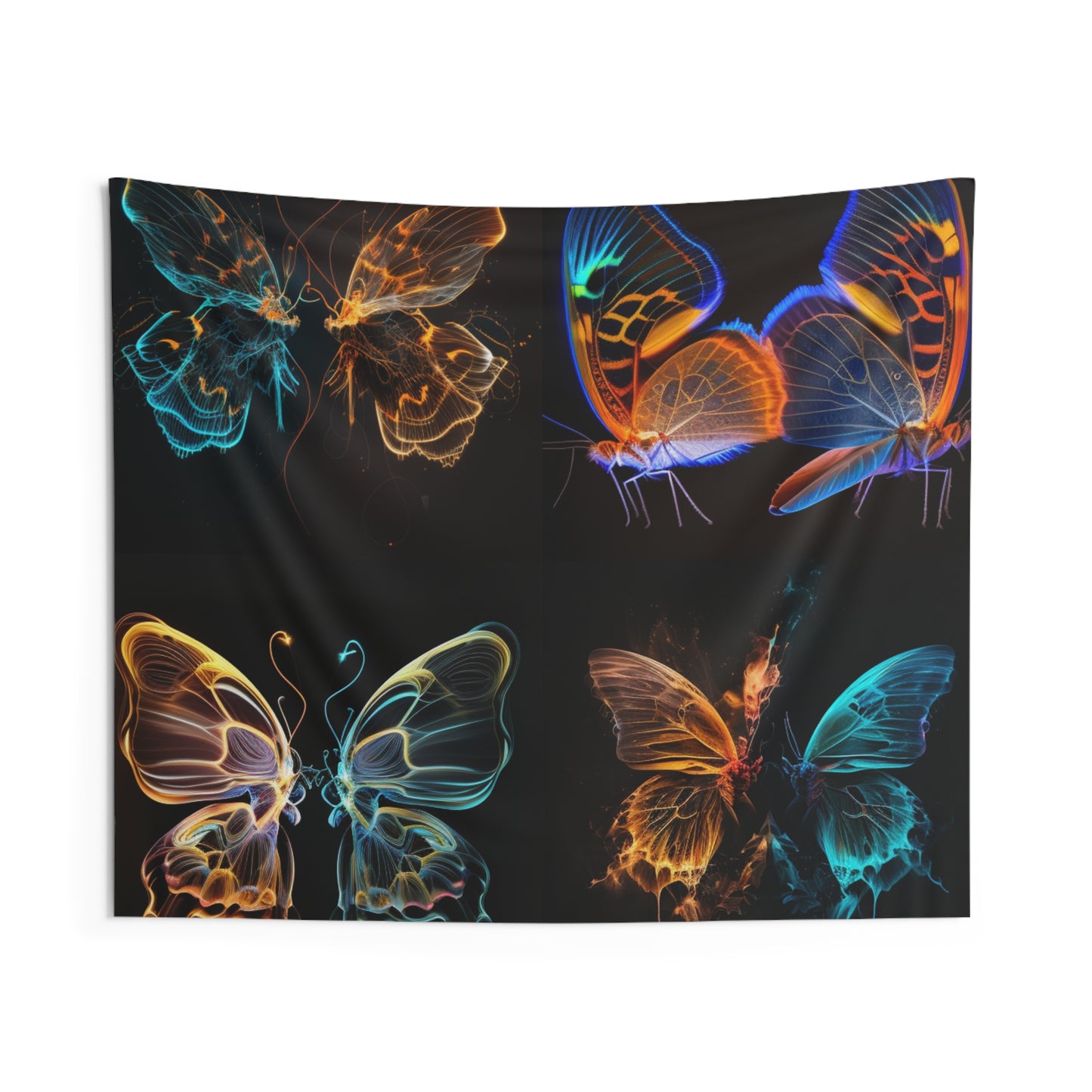 Indoor Wall Tapestries Neon Glo Butterfly 5
