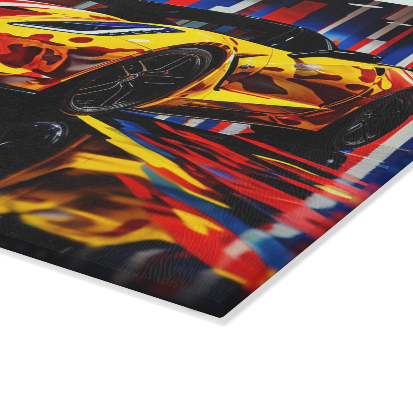 Glass Cutting Board Macro Flag Ferrari 4