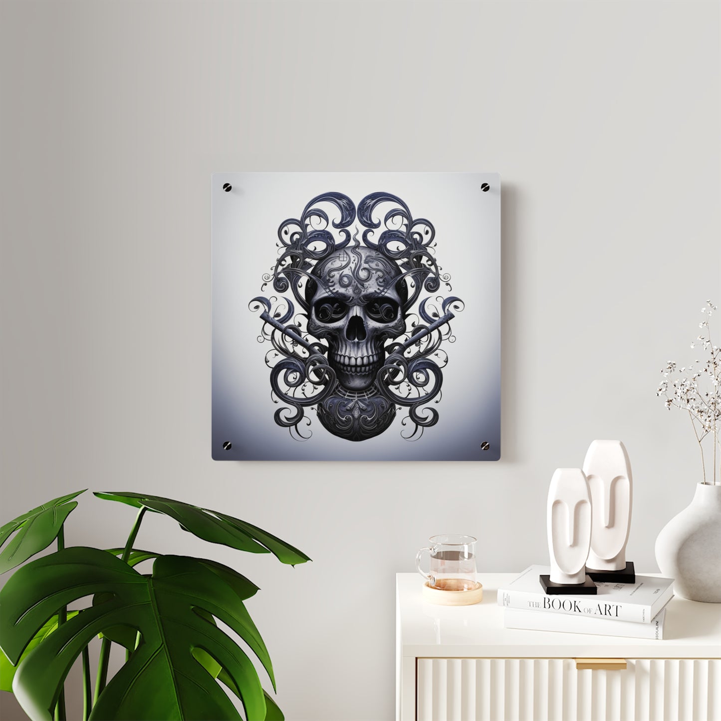 Acrylic Wall Art Panels Skull Treble Clef 1