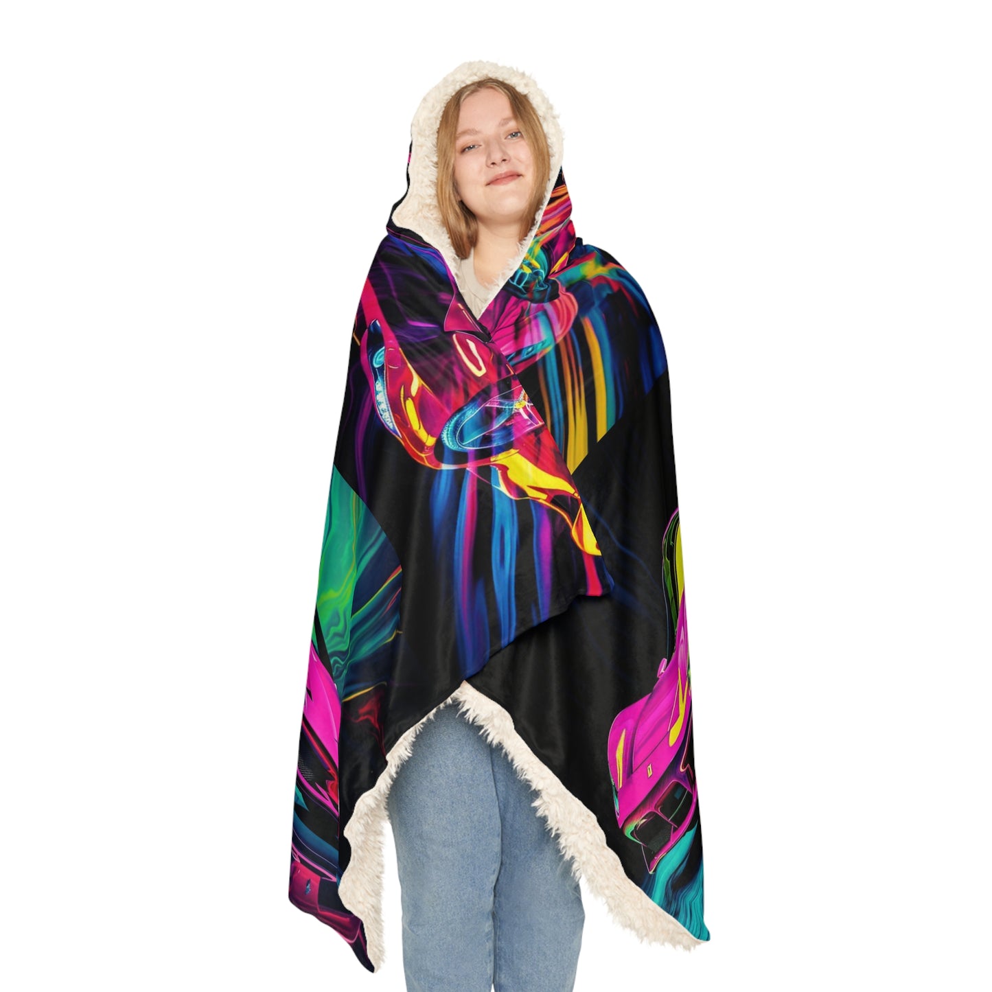 Snuggle Hooded Blanket Pink Ferrari Macro 5