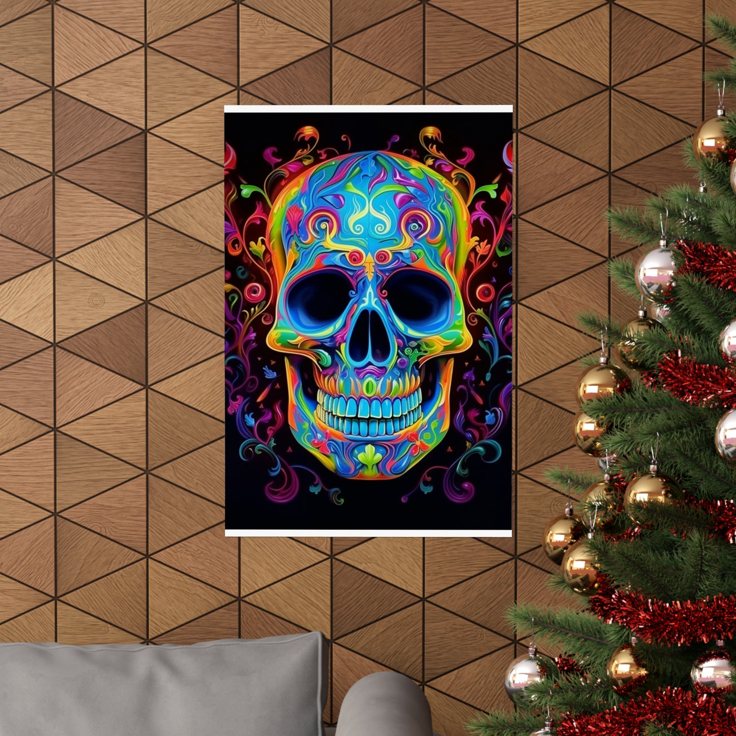 Premium Matte Vertical Posters Macro Skull Color 4
