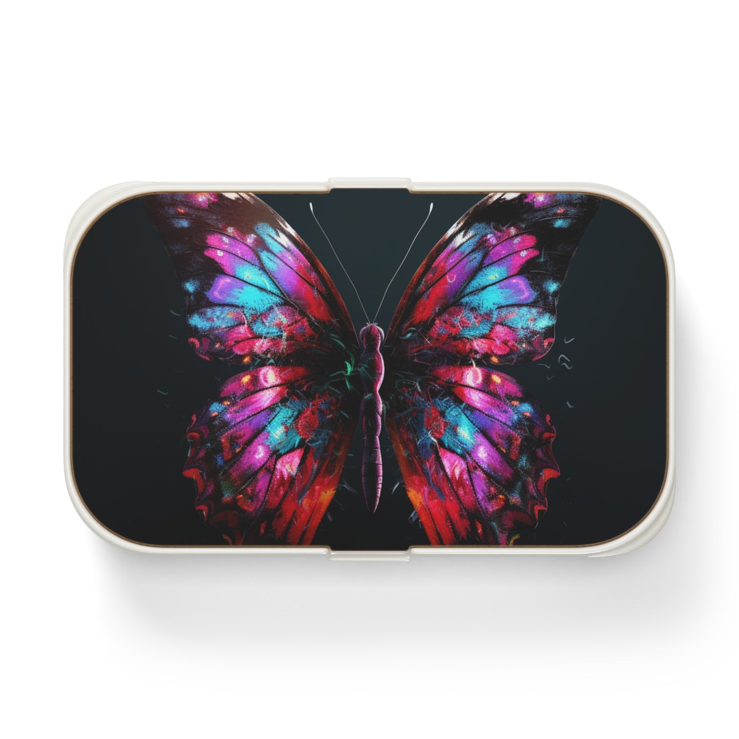 Bento Lunch Box Hyper Colorful Butterfly Macro 3