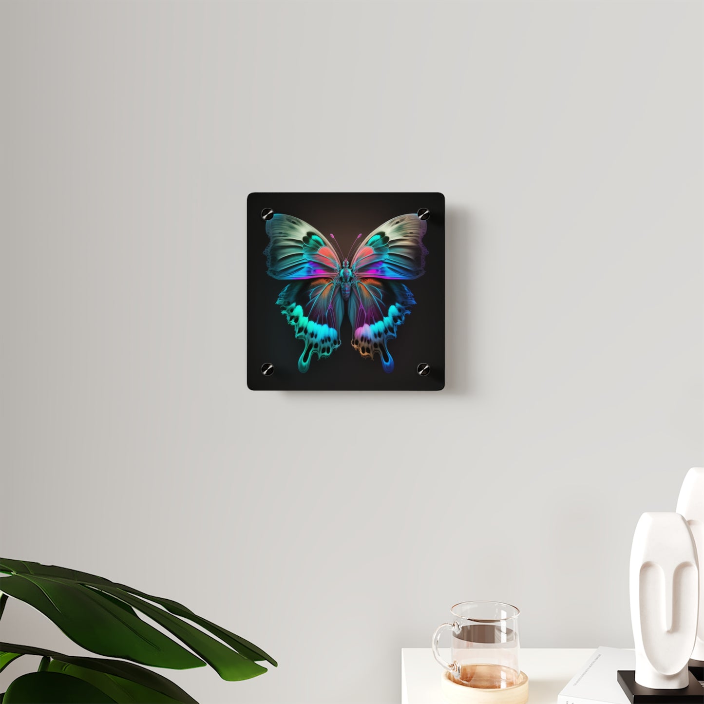 Acrylic Wall Art Panels Raw Hyper Color Butterfly 2