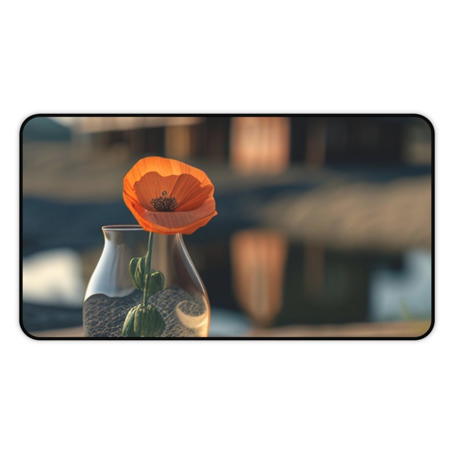 Desk Mat Orange Poppy in a Vase 4