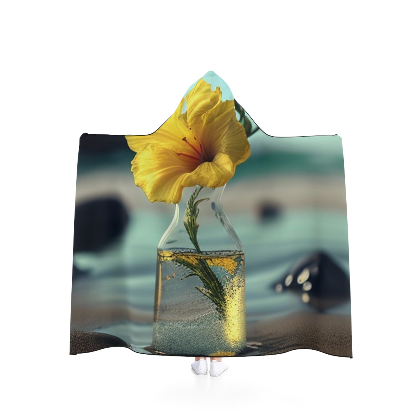 Hooded Blanket Yellow Hibiscus glass 3