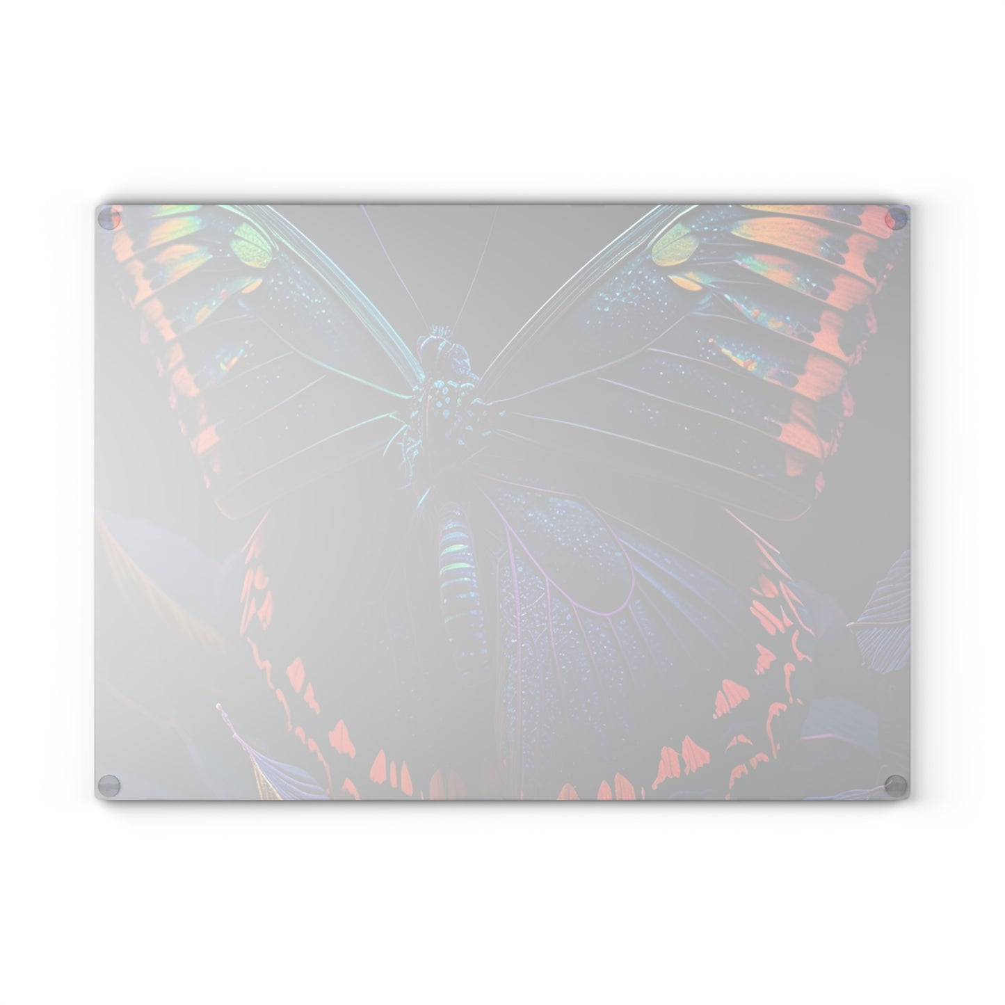 Glass Cutting Board Hue Neon Butterfly 3