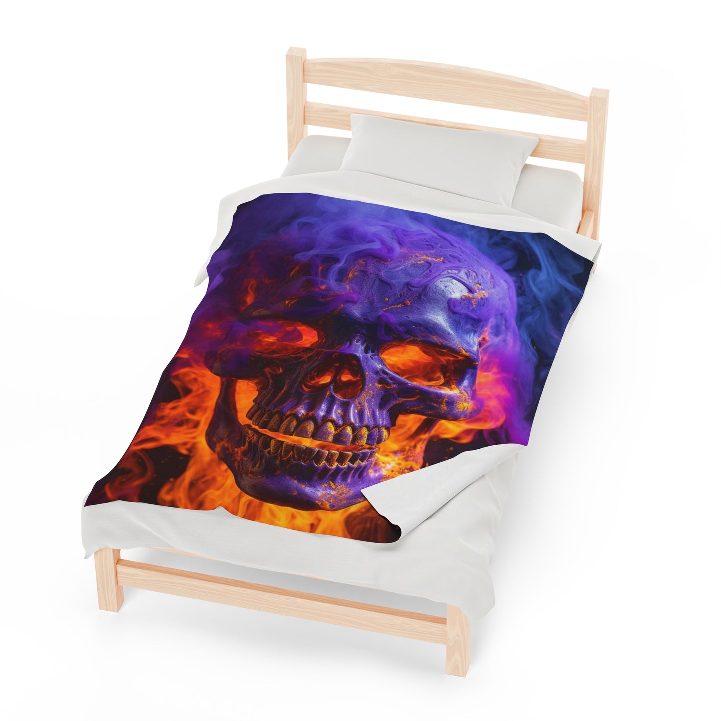 Velveteen Plush Blanket Macro Skull 1