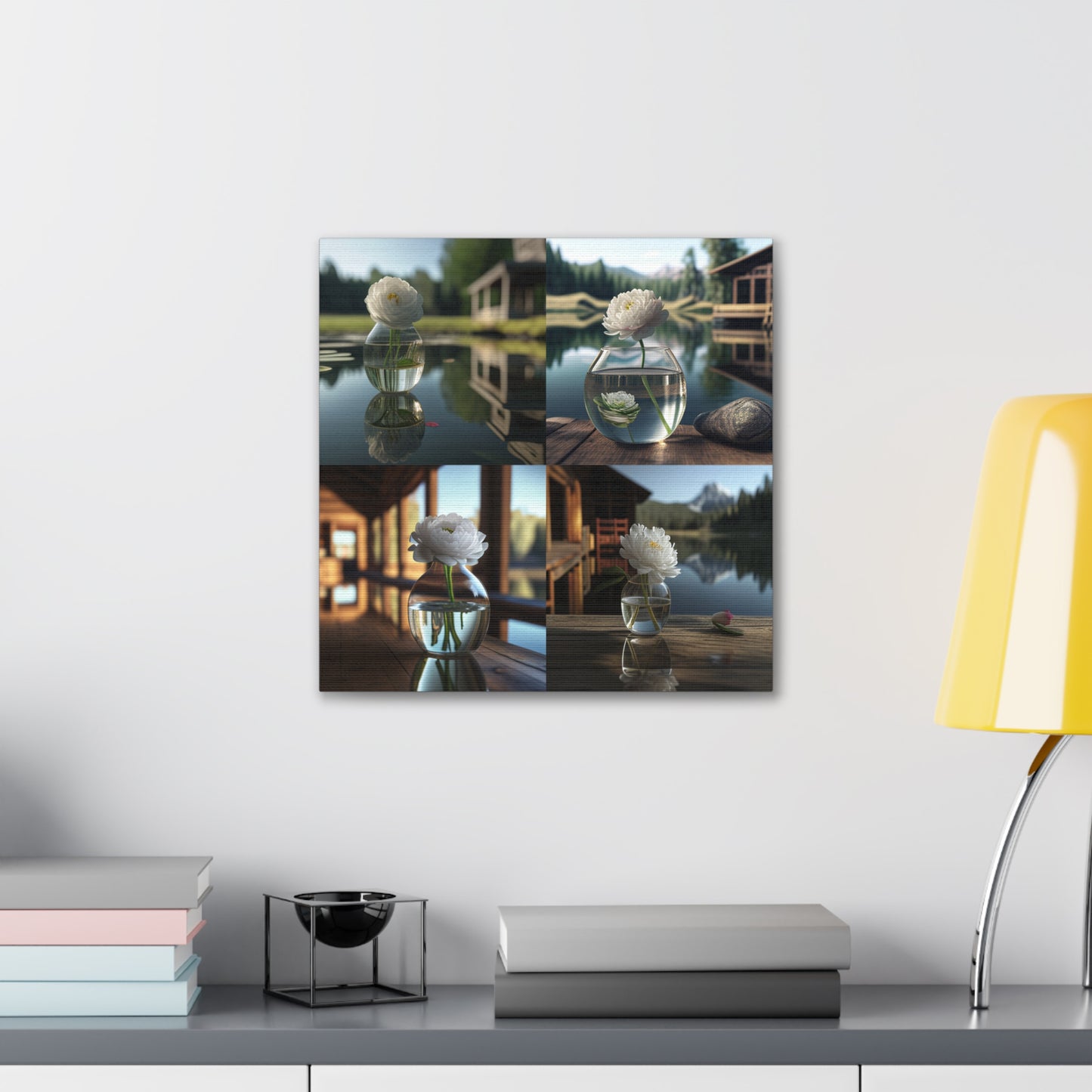Canvas Gallery Wraps White Peony glass vase 5