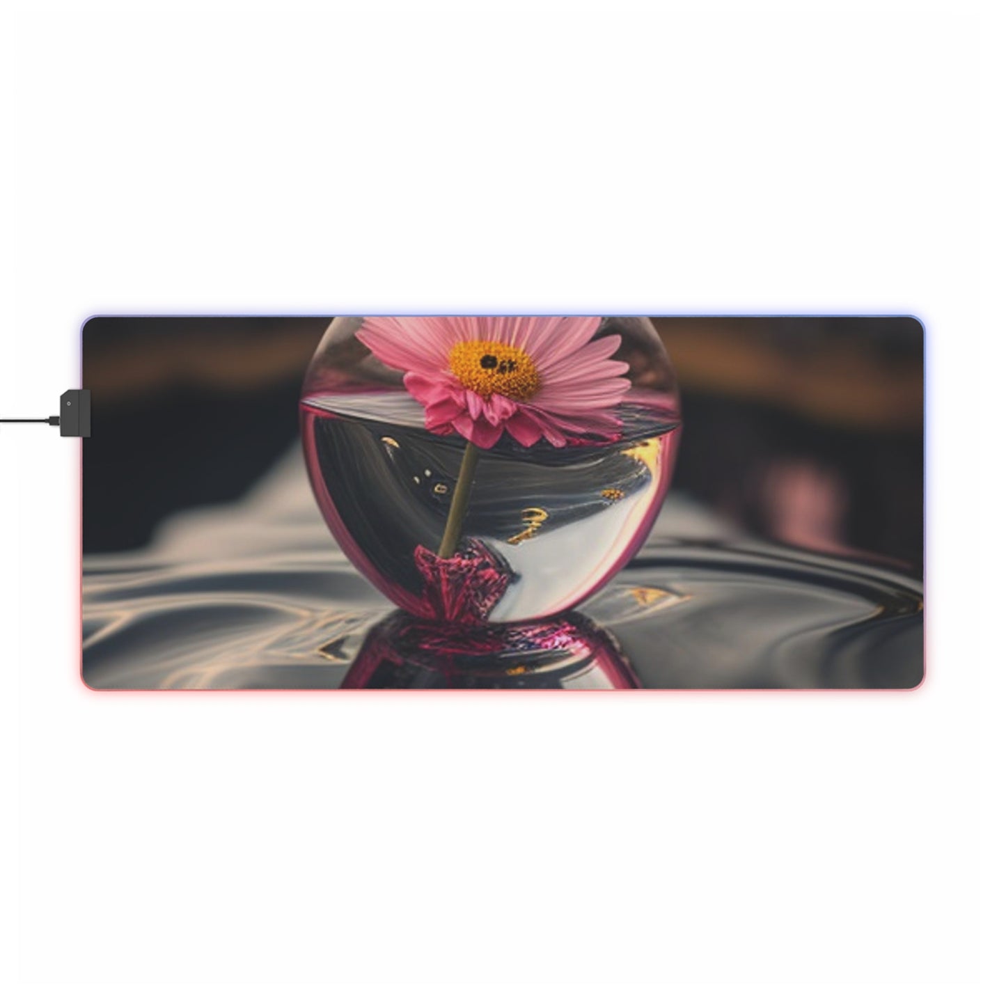 LED Gaming Mouse Pad Pink Daisy 1