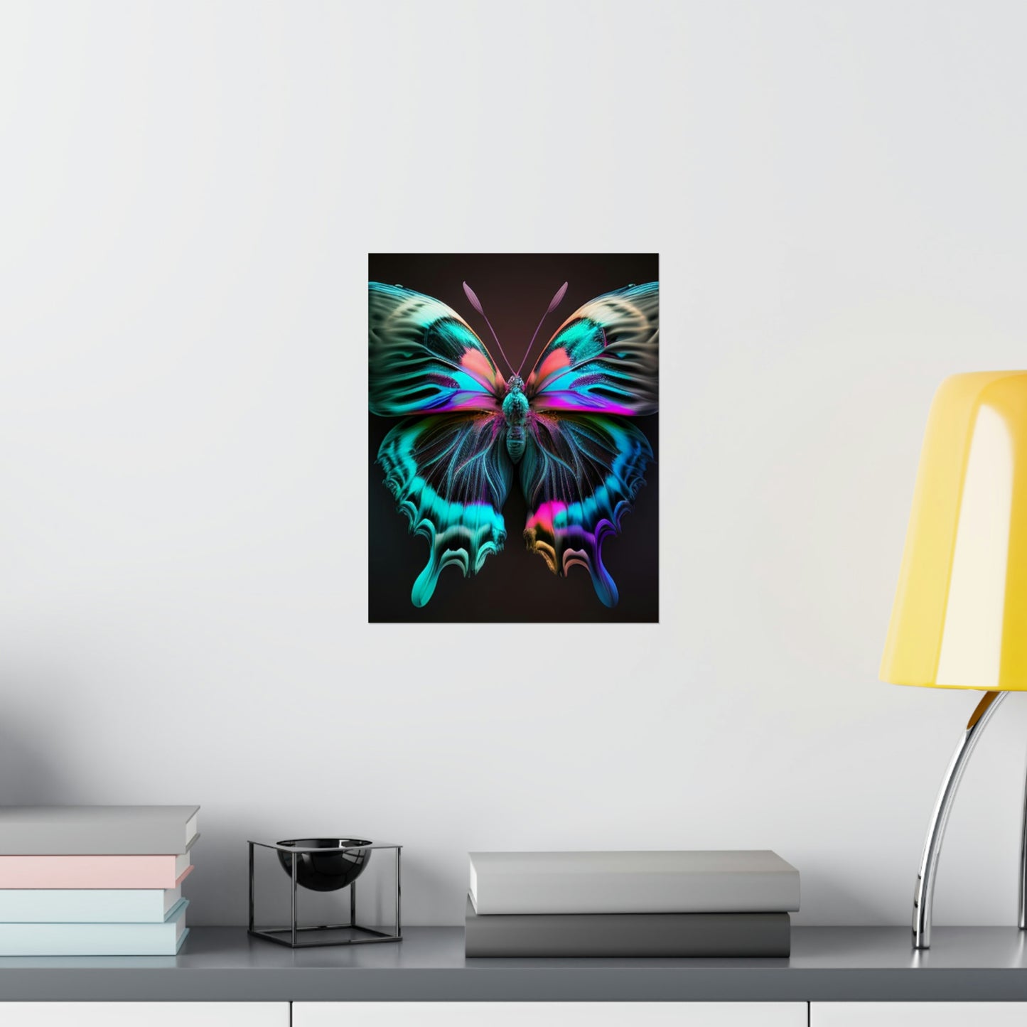 Premium Matte Vertical Posters Neon Butterfly Fusion 3