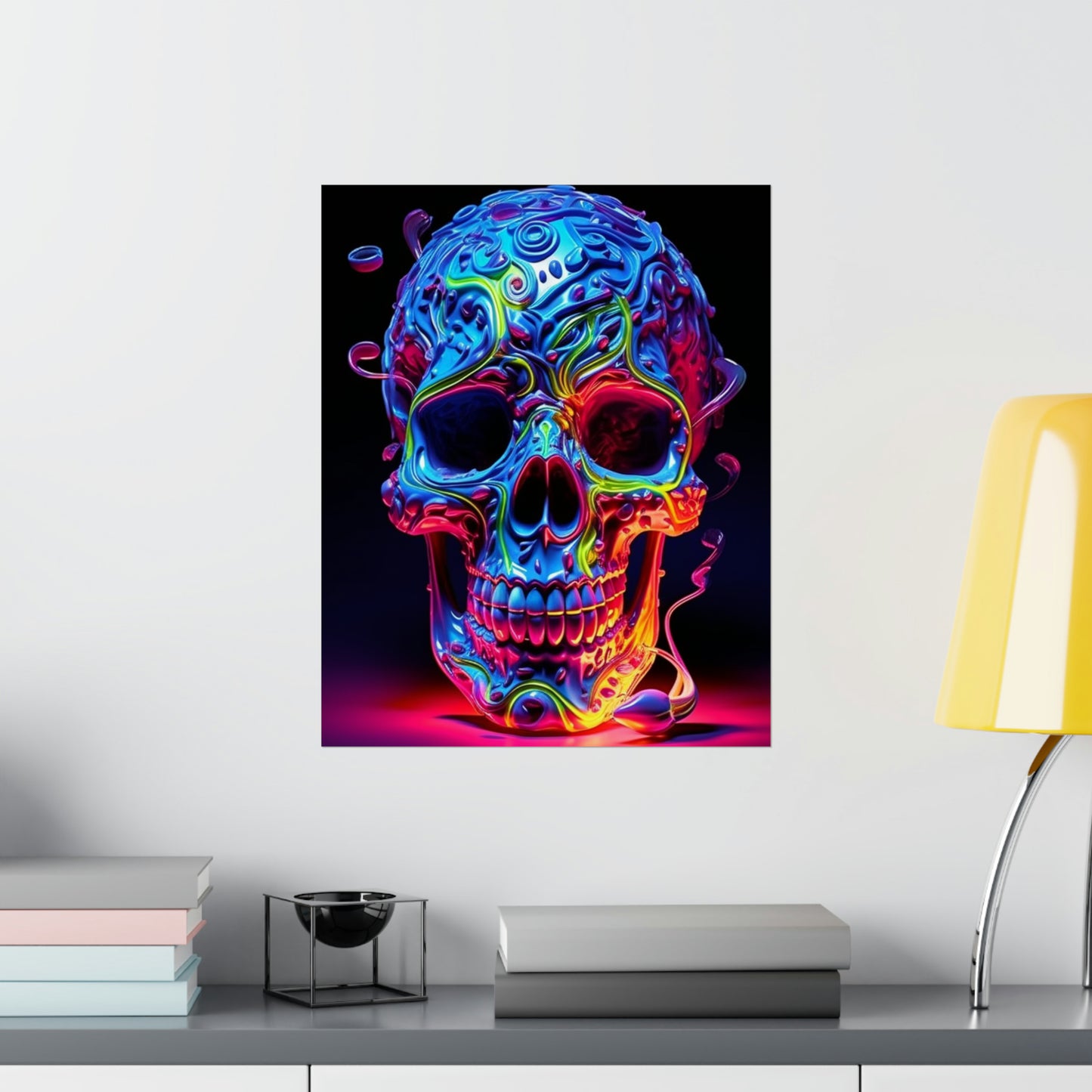 Premium Matte Vertical Posters Macro Skull Color 3