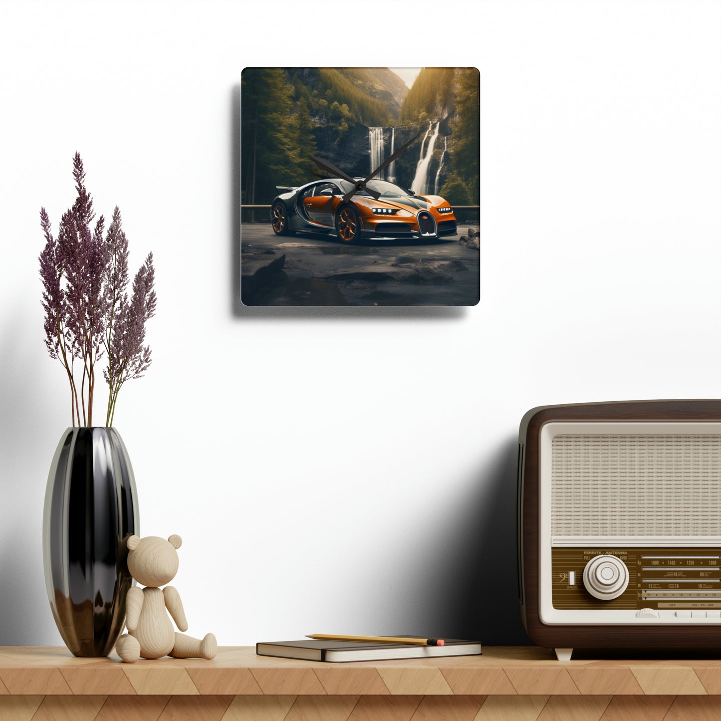 Acrylic Wall Clock Bugatti Waterfall 3