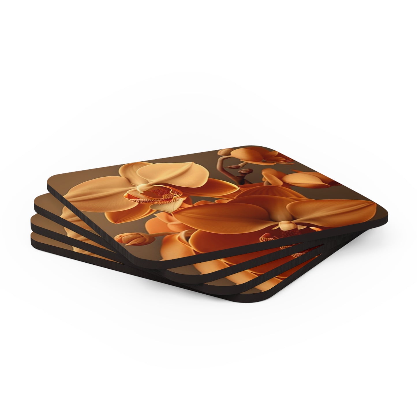 Corkwood Coaster Set orchid pedals 4