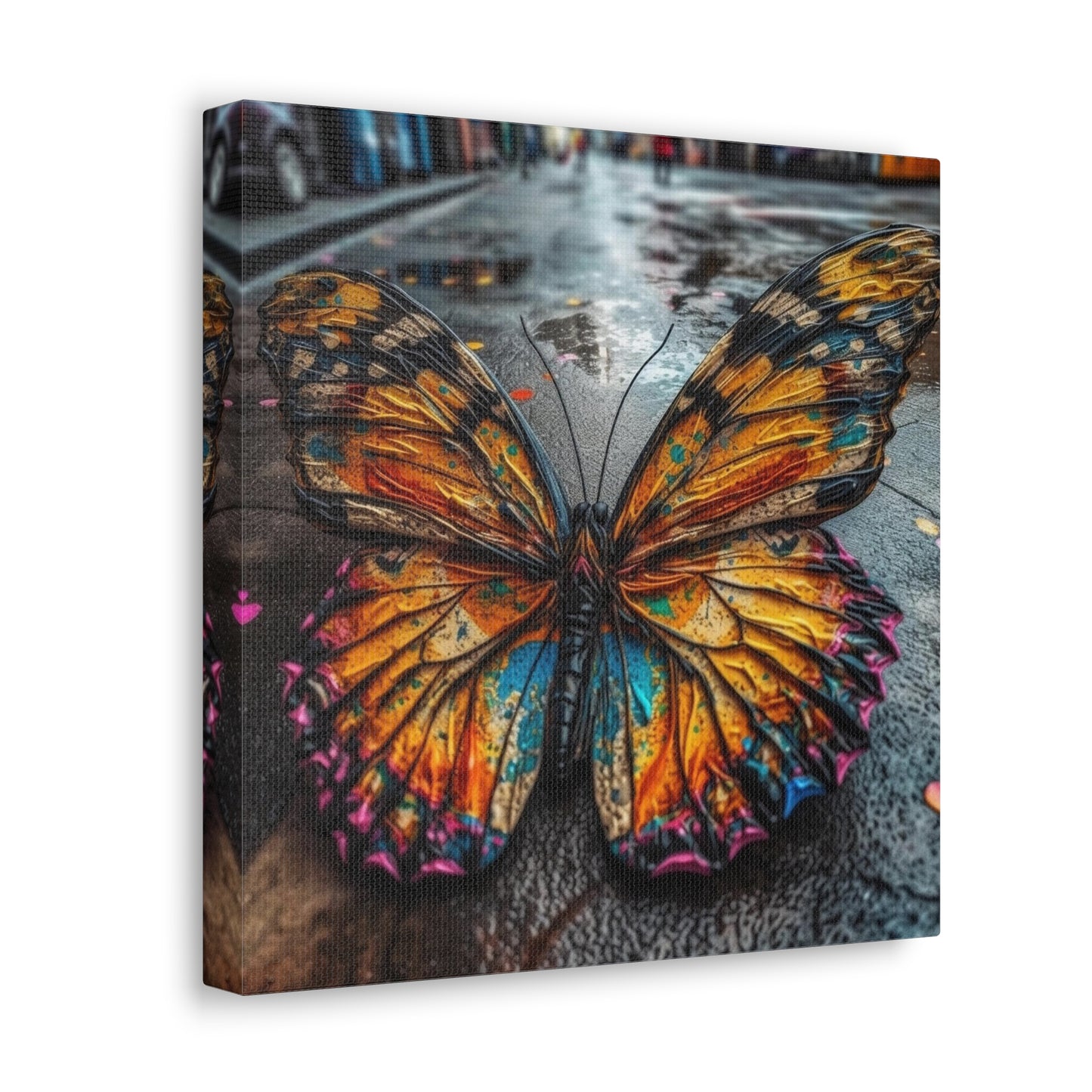 Canvas Gallery Wraps Liquid Street Butterfly 1