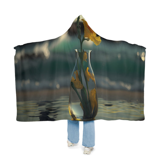 Snuggle Hooded Blanket Yellow Gladiolus glass 2