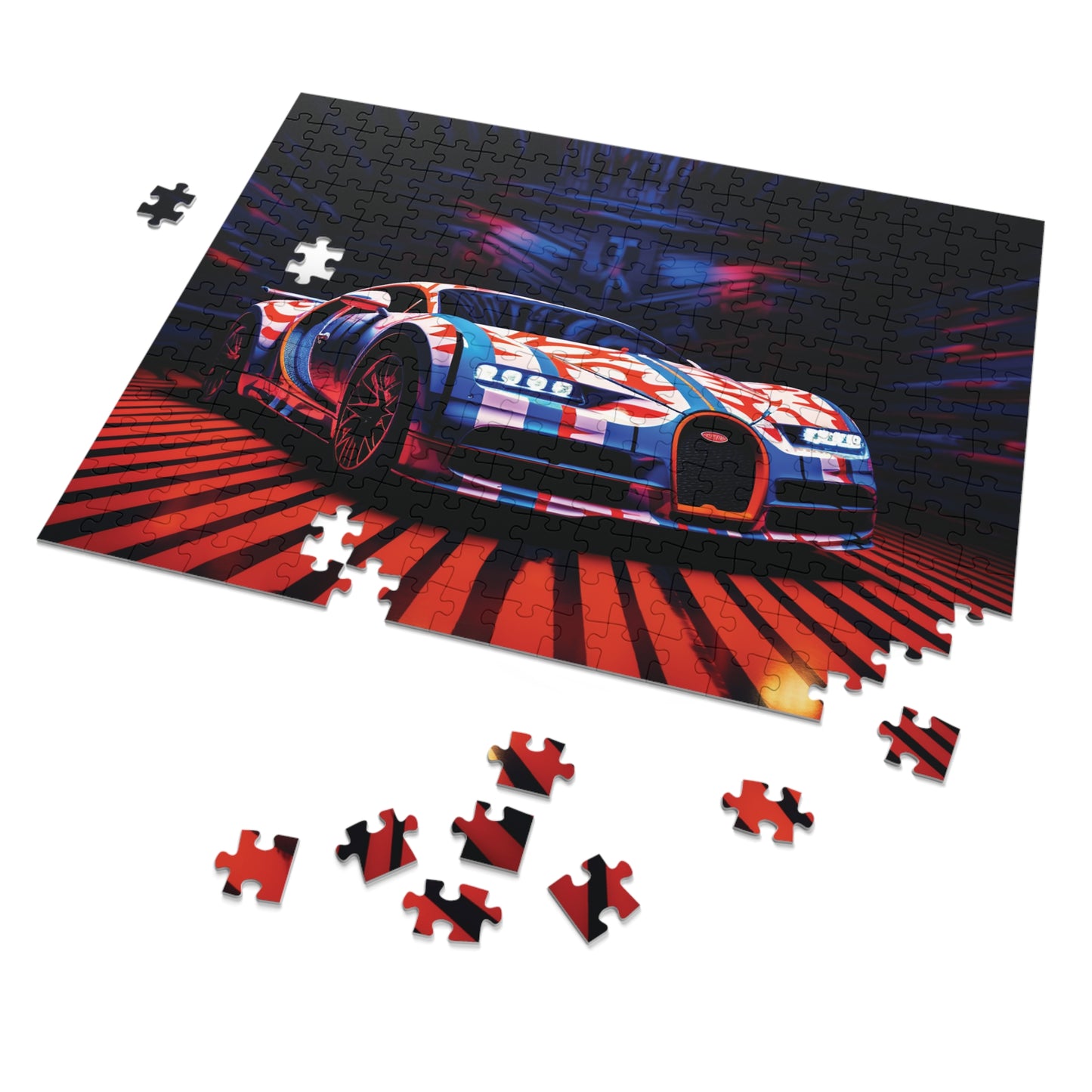 Jigsaw Puzzle (30, 110, 252, 500,1000-Piece) Macro Bugatti American Flag 1