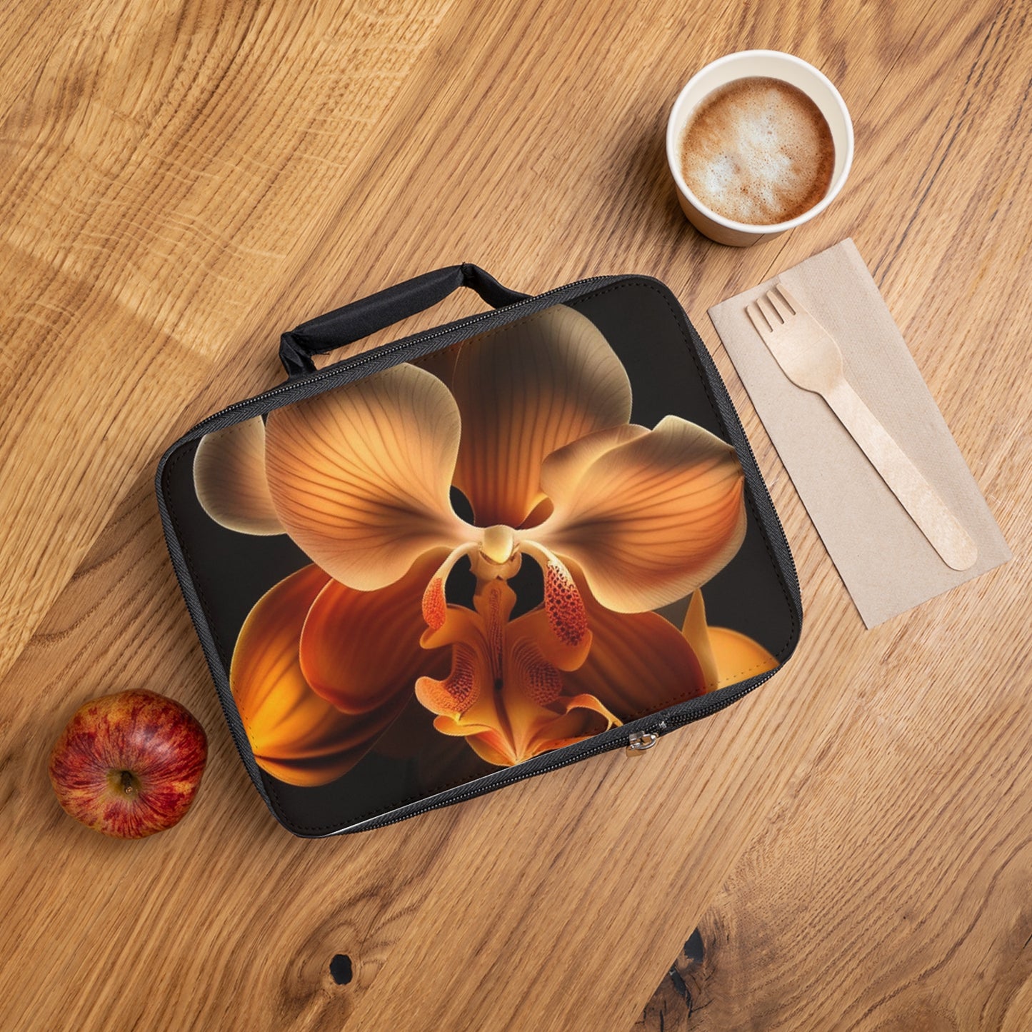 Lunch Bag Orange Orchid 2