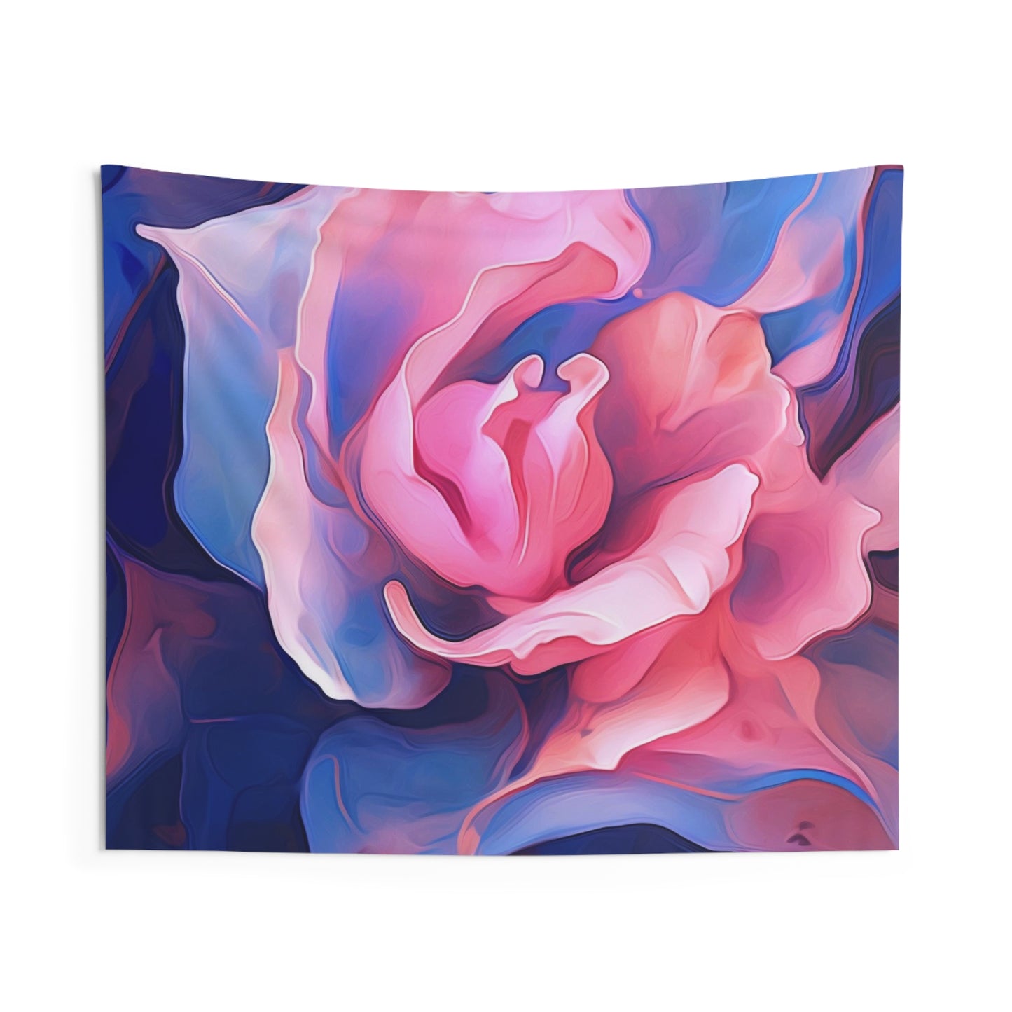 Indoor Wall Tapestries Pink & Blue Tulip Rose 1