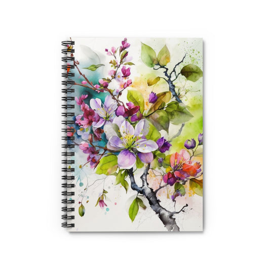 Spiral Notebook - Ruled Line Mother Nature Bright Spring Colors Realistic Watercolor 4