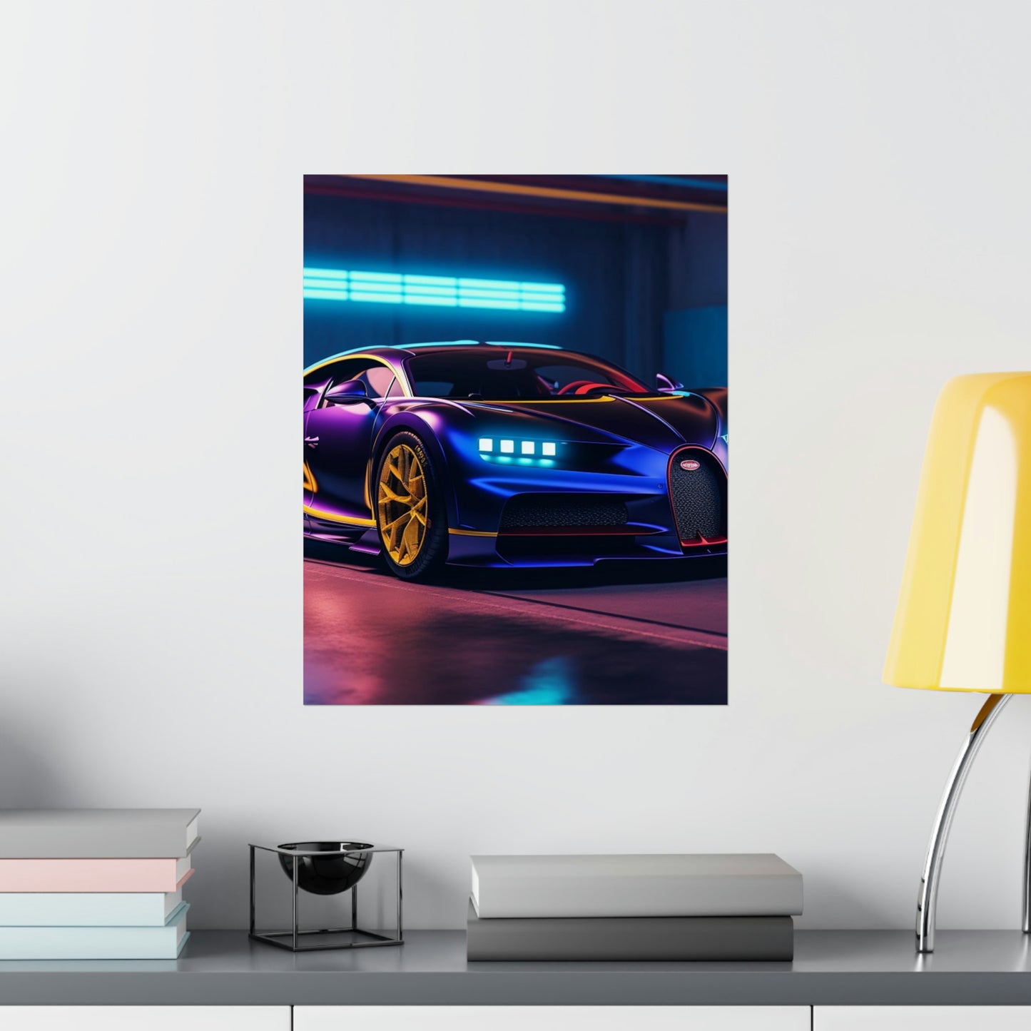 Premium Matte Vertical Posters Hyper Bugatti Neon Chiron 4