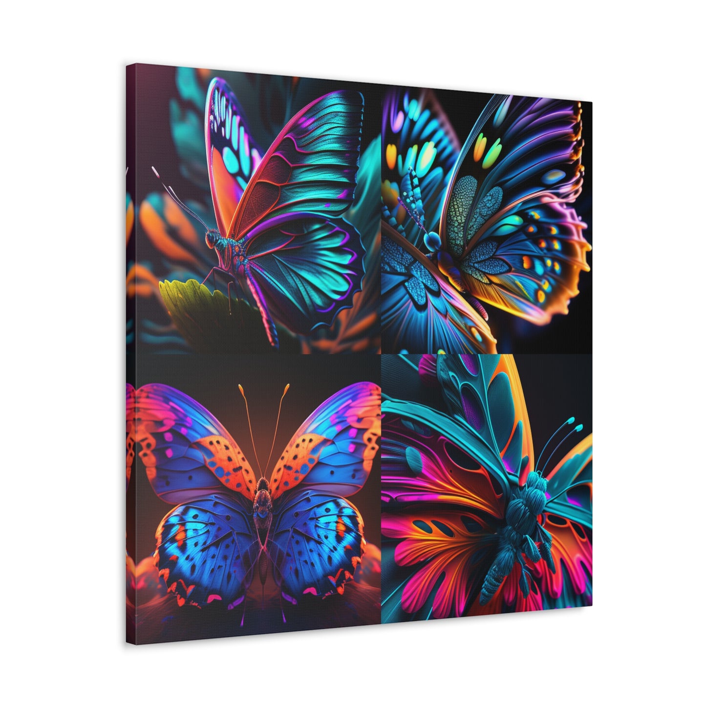 Canvas Gallery Wraps Neon Butterfly Macro 5