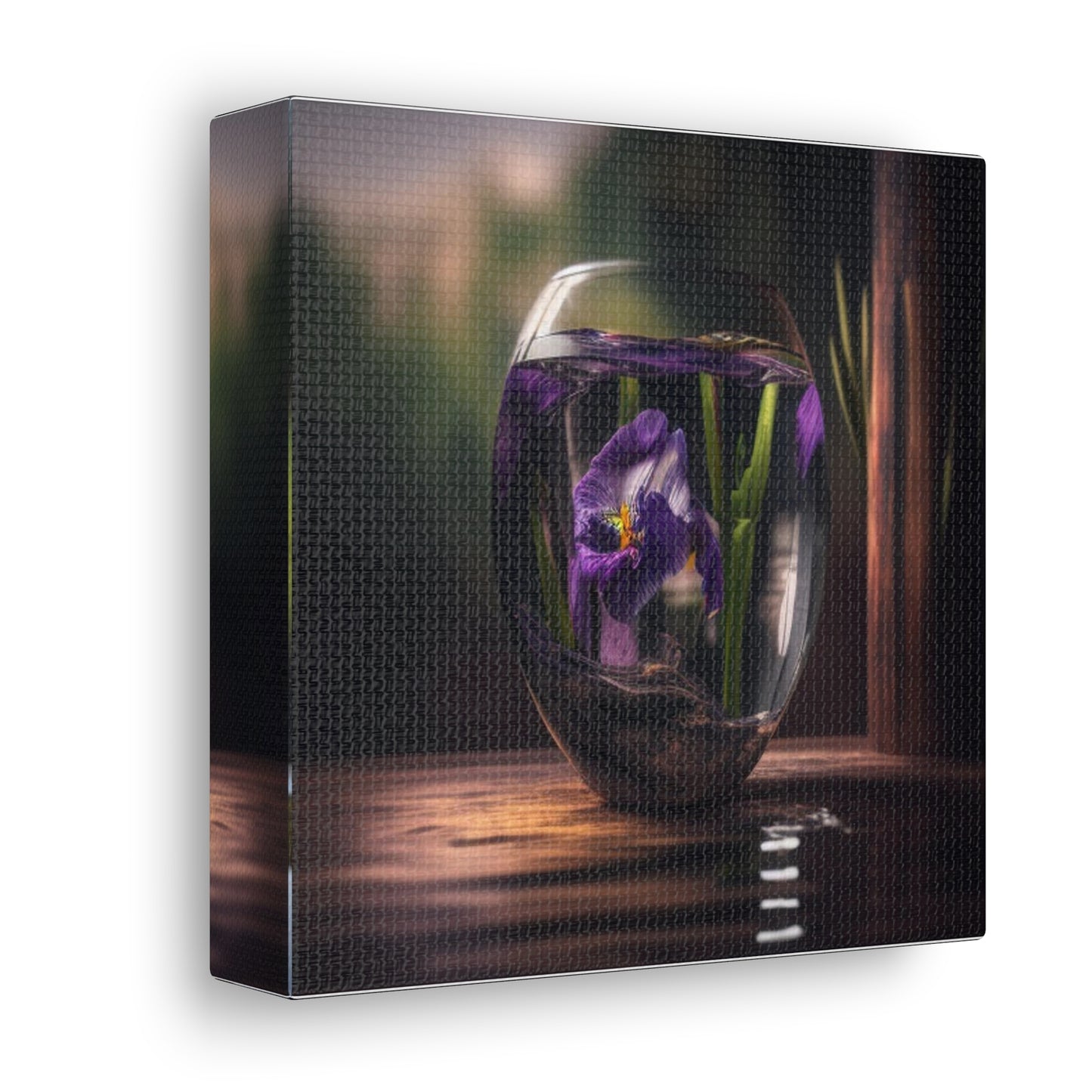 Canvas Gallery Wraps Purple Iris in a vase 4