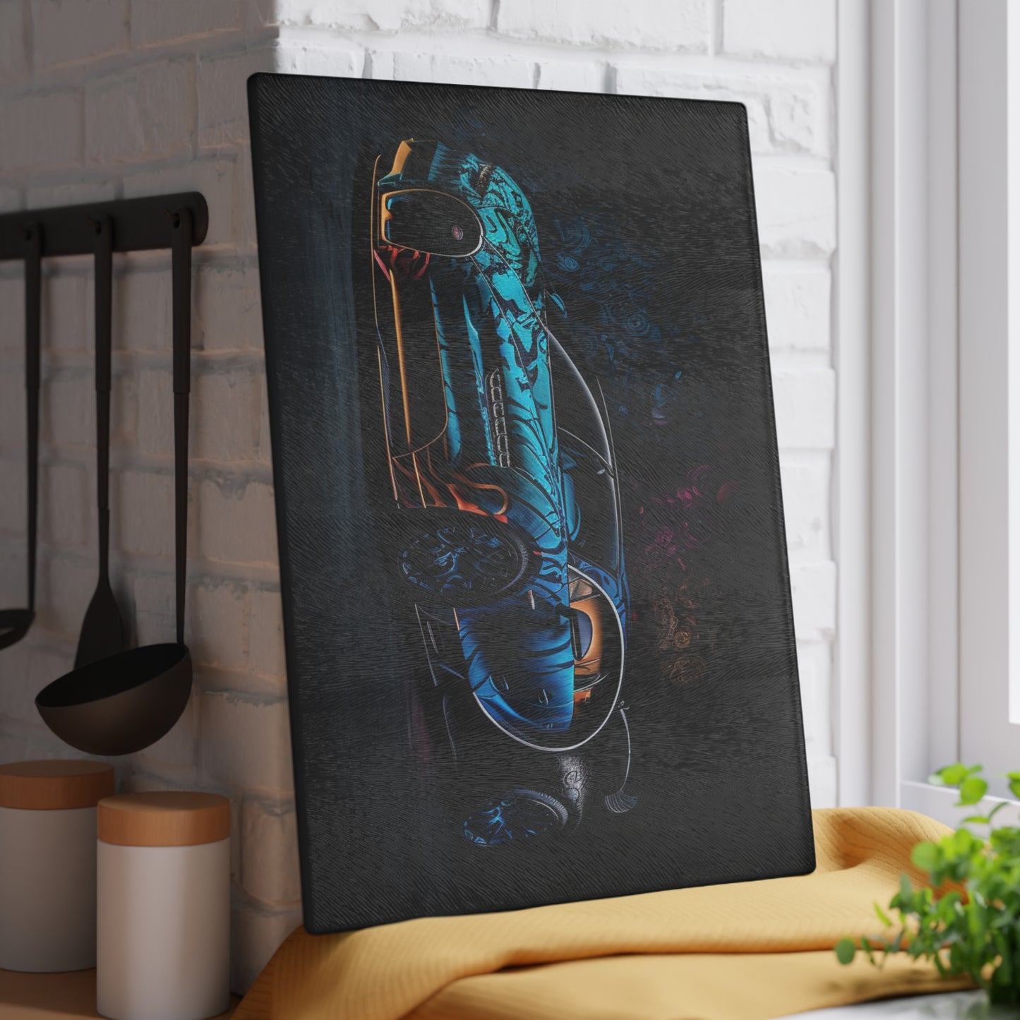 Glass Cutting Board Bugatti Blue 3