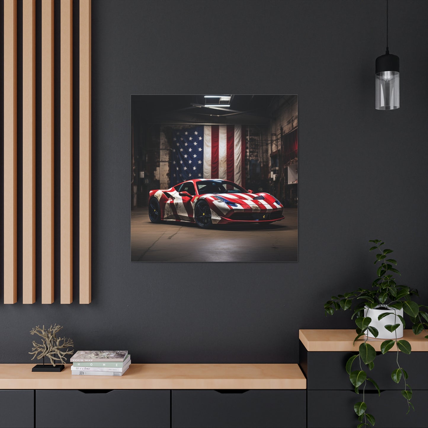 Canvas Gallery Wraps American Flag Farrari 2