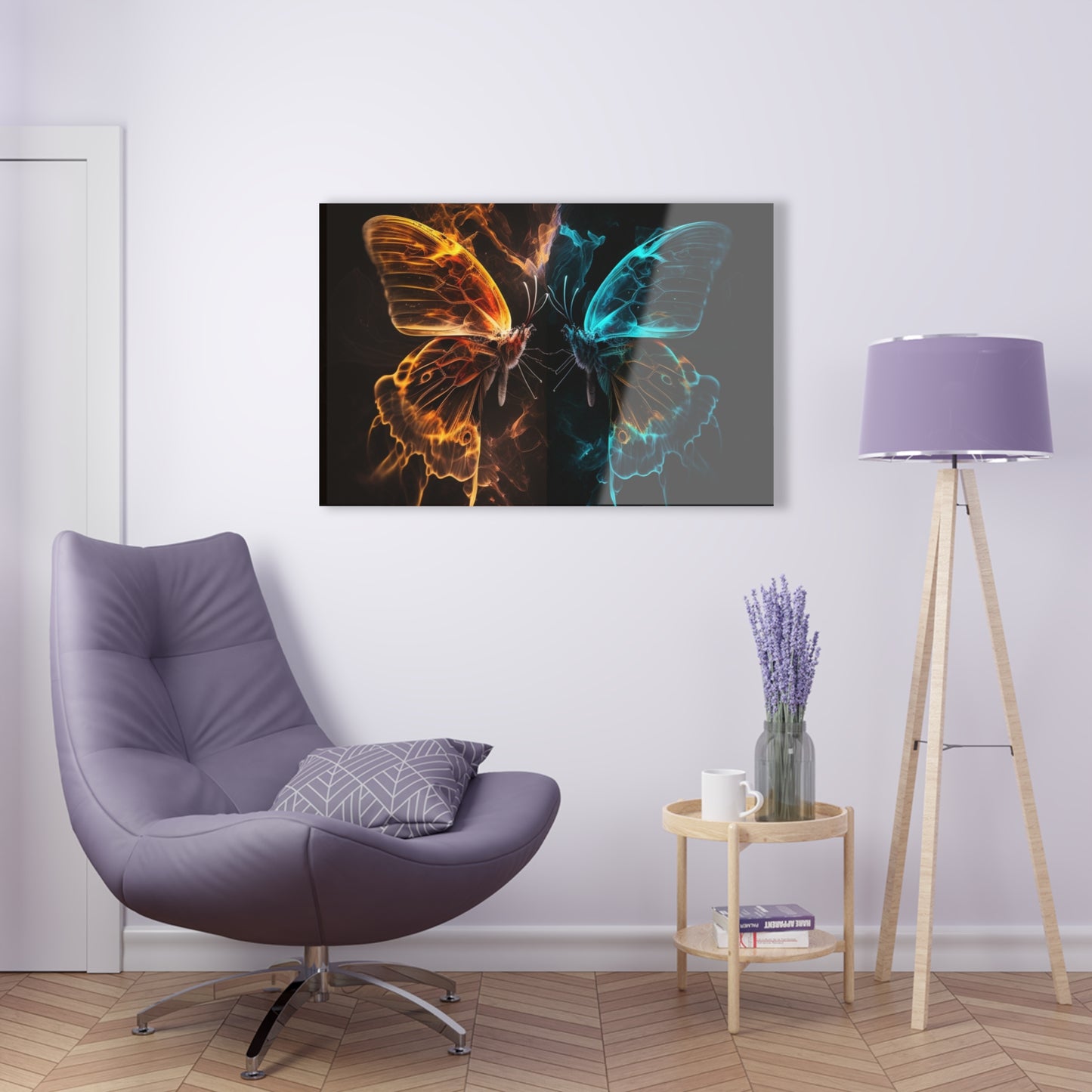 Acrylic Prints Kiss Neon Butterfly 6