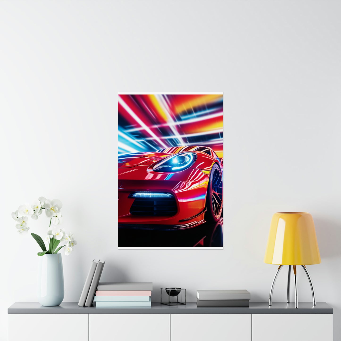 Premium Matte Vertical Posters Macro Flag Ferrari 1